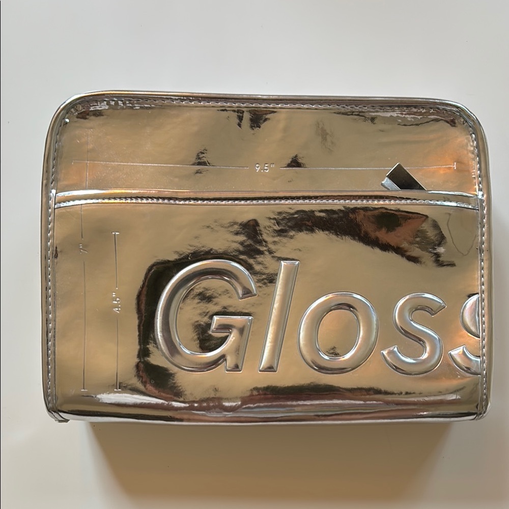 Glossier Metallic Silver Makeup Pouch